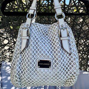 Authentic! Dolce&Gabbana Hand Bag Large White Leather